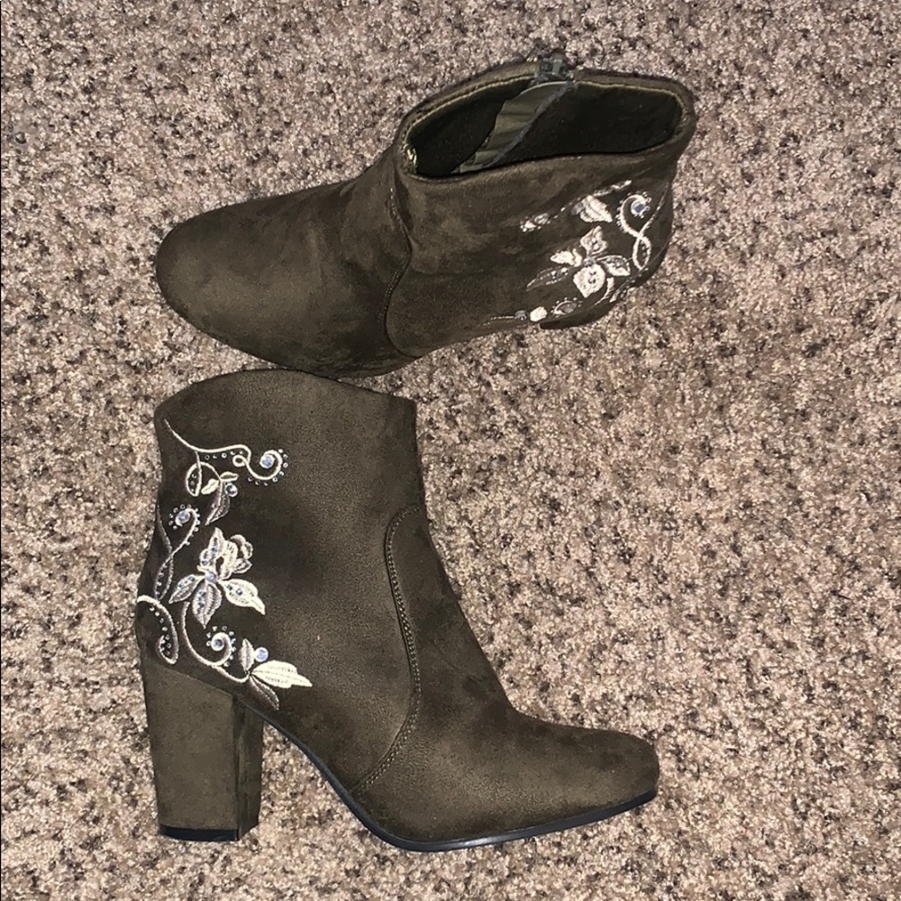 Olive green booties